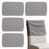 4PCS/Set Dining Chair Back Covers Elastic Polyester Chair Back Protective Cover Dustproof Backrest Slipcover Grey/Black for Home