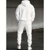 Men's Casual 2 Piece Set with Printed Alphanumeric Pattern Drawstring Pocket Hoodie and Drawstring Outdoor Casual Sports Pants Set