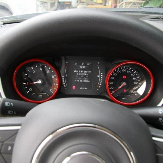 Car Dashboard trument Trim Decor Ring for Jeep Compass 2017+ Red Accessories