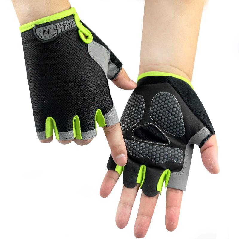 Half-finger Gloves Outdoor Cycling Sports Summer Sun Protection Yoga Driving Shock Absorption Non-slip Silicone Disc Mesh Breathable Design