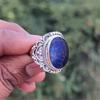 Lapis Lazuli Gemstone Ring, Solid 925 Sterling Silver Handmade Designer Ring, Bohemian Ring, Gift For Her, Christmas Gift