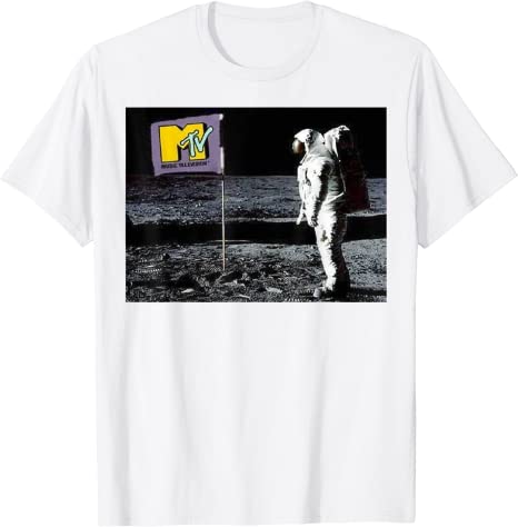MTV Beach Island Flamingo Logo Vintage Graphic TShirt MTV Sunset Shape Boombox Checker Design Tee Top Unisex on The Moon Outfits