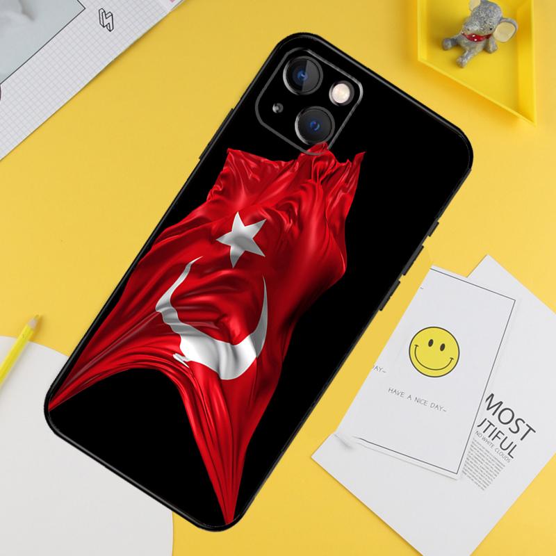 Turkey Flag Phone Case For iPhone 15 Pro 16 Pro 13 12 Mini 11 14 Pro Max XR 16 15 Plus 16e Cover Coque