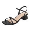One Word with Sandals Women's Skirt Summer New Soft Sole Not Tired Feet Women's Thick Heel Medium Heel High Heel Shoes