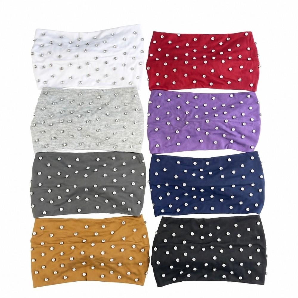 Wide Punk Rivet Hair Bands Soft Elastic Sports Headband Punk Studded Headband Hair Accessories
