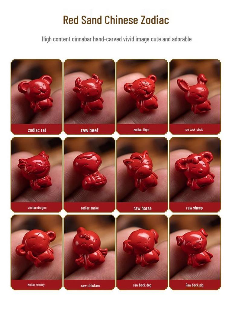Roter Zinnober Tierkreis Cartoon DIY Zubehör