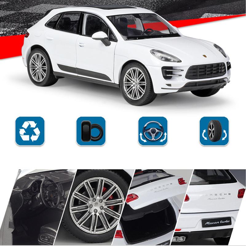 Масштаб 1/24 WELLY Porsche Macan Turbo, модель автомобиля из сплава, литье под давлением, металлические игрушечные автомобили, модель автомобиля, коллекция высокой имитации, детские подарки