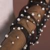 Fingerless Bridal Gloves Artificial Pearls Arm Sleeves Armwear for Formal Occasion Wedding Ceremony Dressingup Accessory