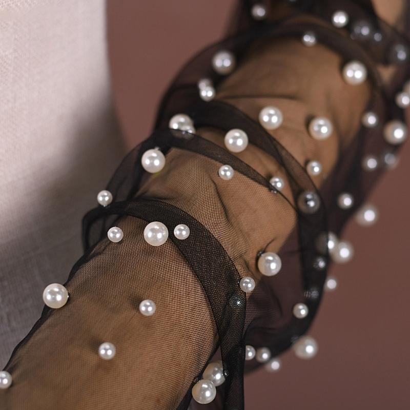 Fingerless Bridal Gloves Artificial Pearls Arm Sleeves Armwear for Formal Occasion Wedding Ceremony Dressingup Accessory