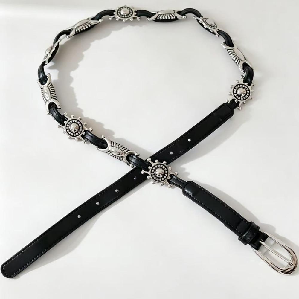 Y2K Bohemian Style Belts Thin Ethnic Style Waistband Punk Metal Carved Belts  Jeans Decorative