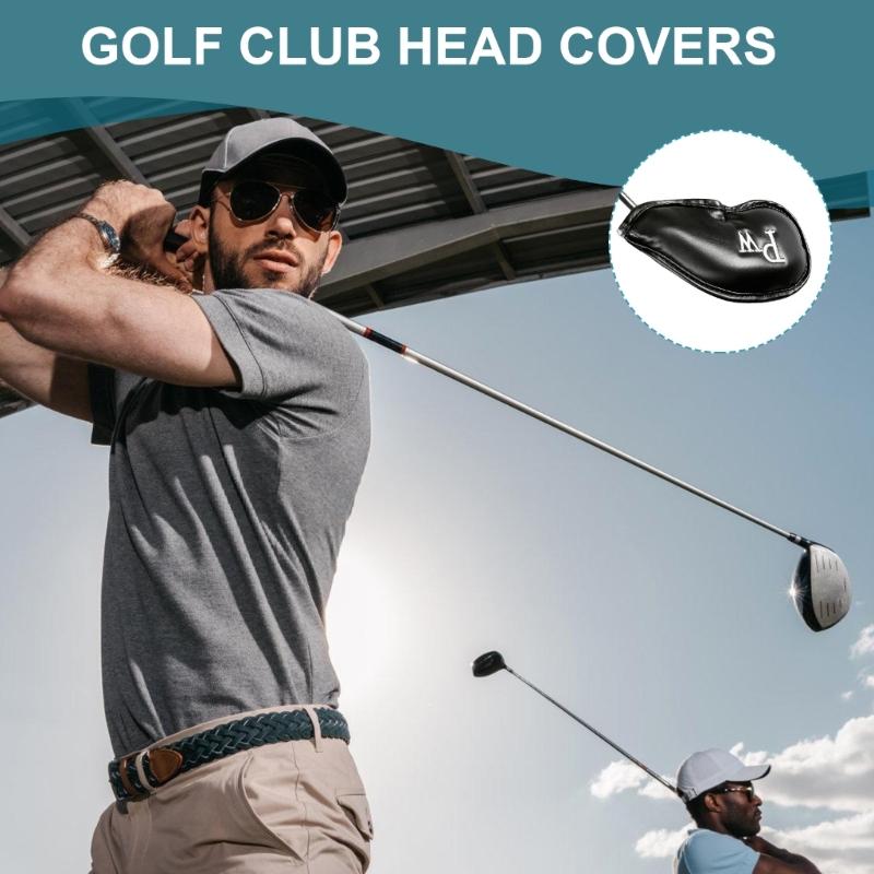 12 Stück Golfschlägerhaube PU Leder Eisenhaube Golfschlägerhaube mit großer Nummer