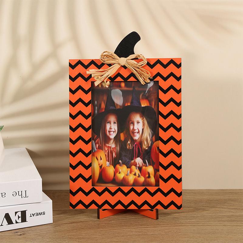 Halloween Wooden Photo Frame Ornament Perfect Party Decor And Photo Prop - Festive Durable Ideal For Halloween Celebrations