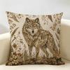 Retro Pattern Animals Flowers Cushion Cover Natural Linen Organic Fabric Double-Sided Printing Breathable Perfect For Home Decor
