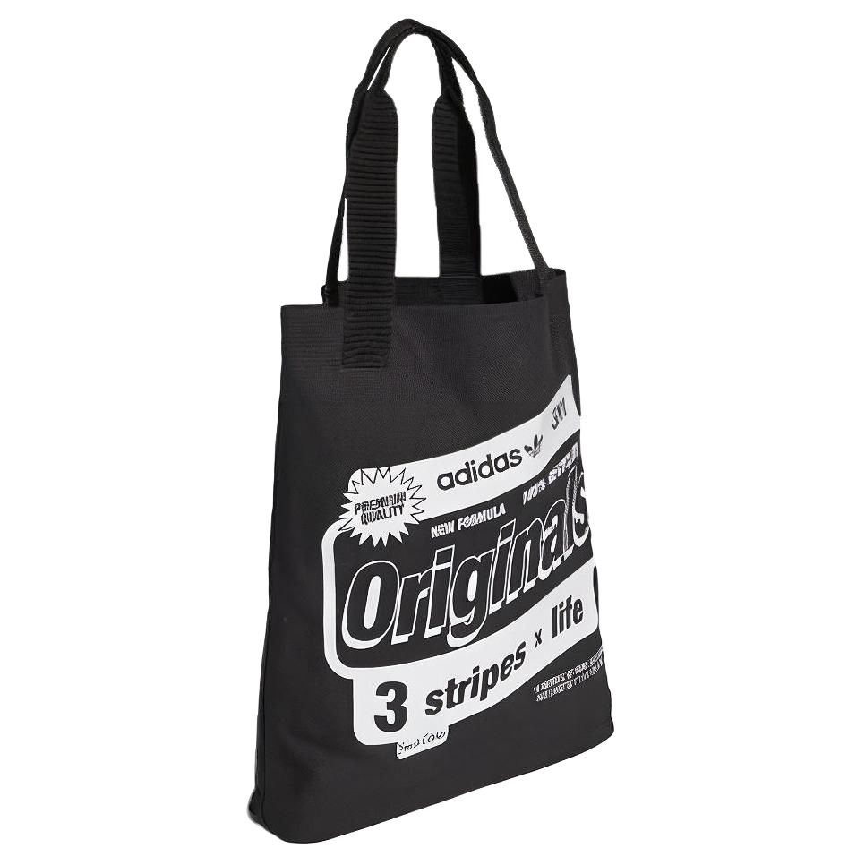New Adidas Originals Cotton Tote Bag, Shopping Bag, Shoulder Bag, Handbag Regular Unisex Black EI7400