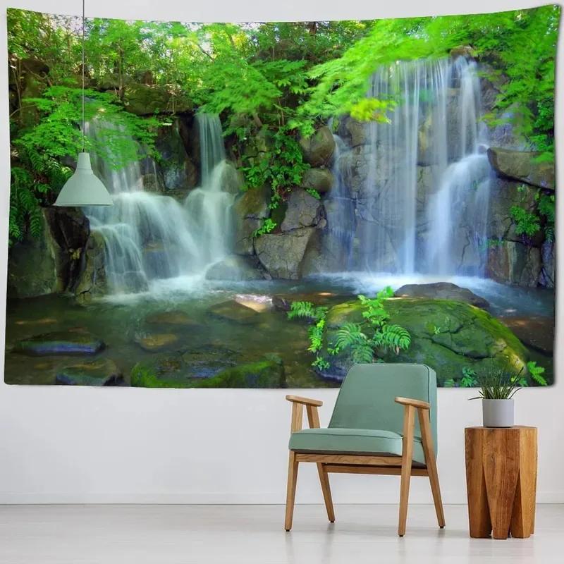 Forest Waterfall Decorative Tapestry Office Living Room Decor Home Wall Tapestry