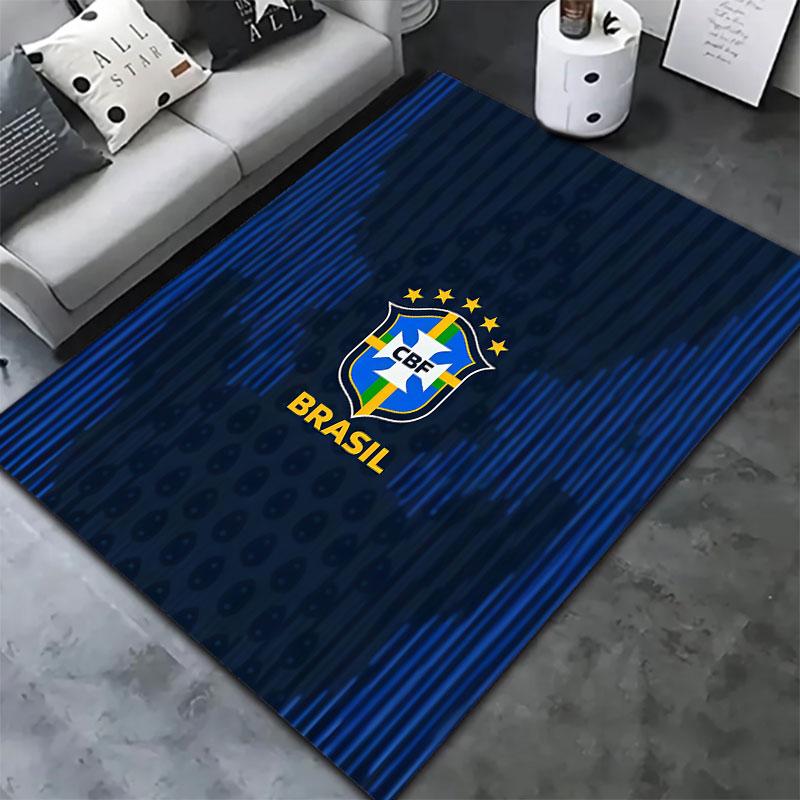 Brazil National Football Team Carpet Rug for Living Room Bedroom Home Sofa Decoration,Kids play Non-slip Floor Mat