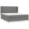 3128694 vidaXL Lit à sommier tapissier avec matelas Gris foncé 160x200cm Tissu