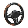 Leather Steering Wheel Cover Non-Slip Car Steering Wrap with Honeycomb Ventilation
