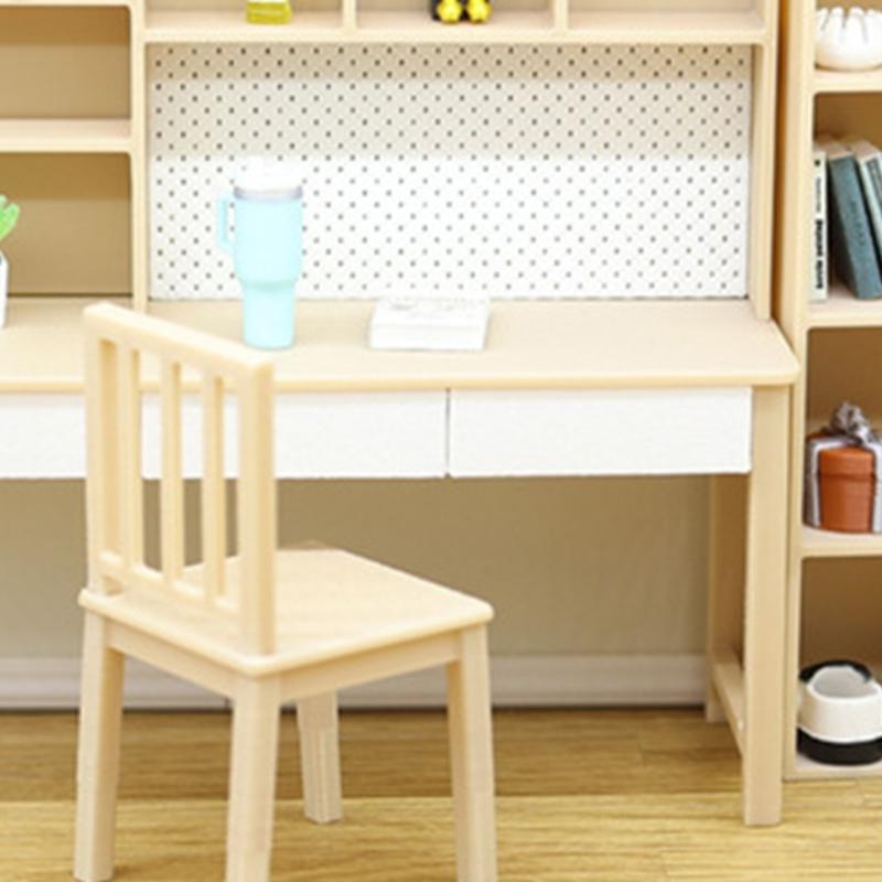 Mini Desk Dollhouses Furniture 1/12 Scale Detailed Miniature Long Table For Model Enthusiasts And Collectors