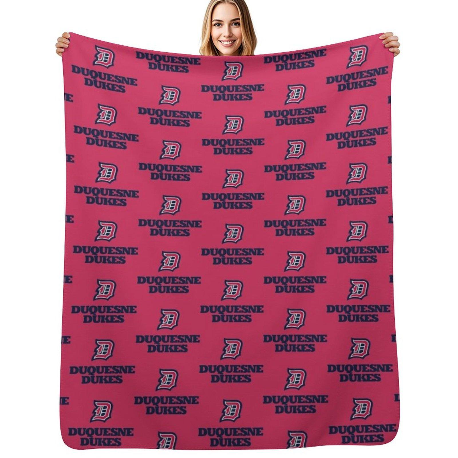 Duquesne Dukes Throw Blanket Long Lasting Soft Plush Blanket for Daily Use Size: 75*100cm, Weight: 230 GSM