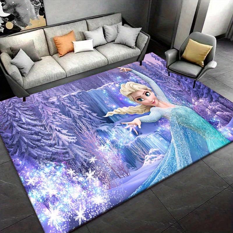 

1pc Disney Elsa Pattern Area Rug Soft Flannel Floor Mat for Living Room, Bedroom, Sofa Coffee Table Floor Mat, Machine Washable 60cm by 90cm