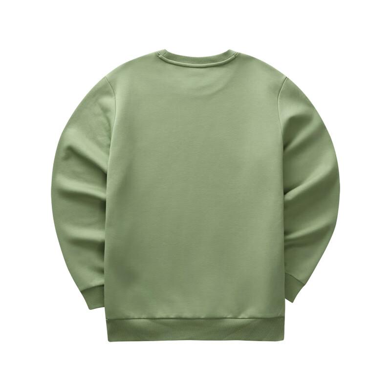 Skechers Colorful Casual Series Solid Round Neck Pullover Comfortable Breathable Sweatshirt Unisex Sweatshirt Chrome-Green L323U181-01MX