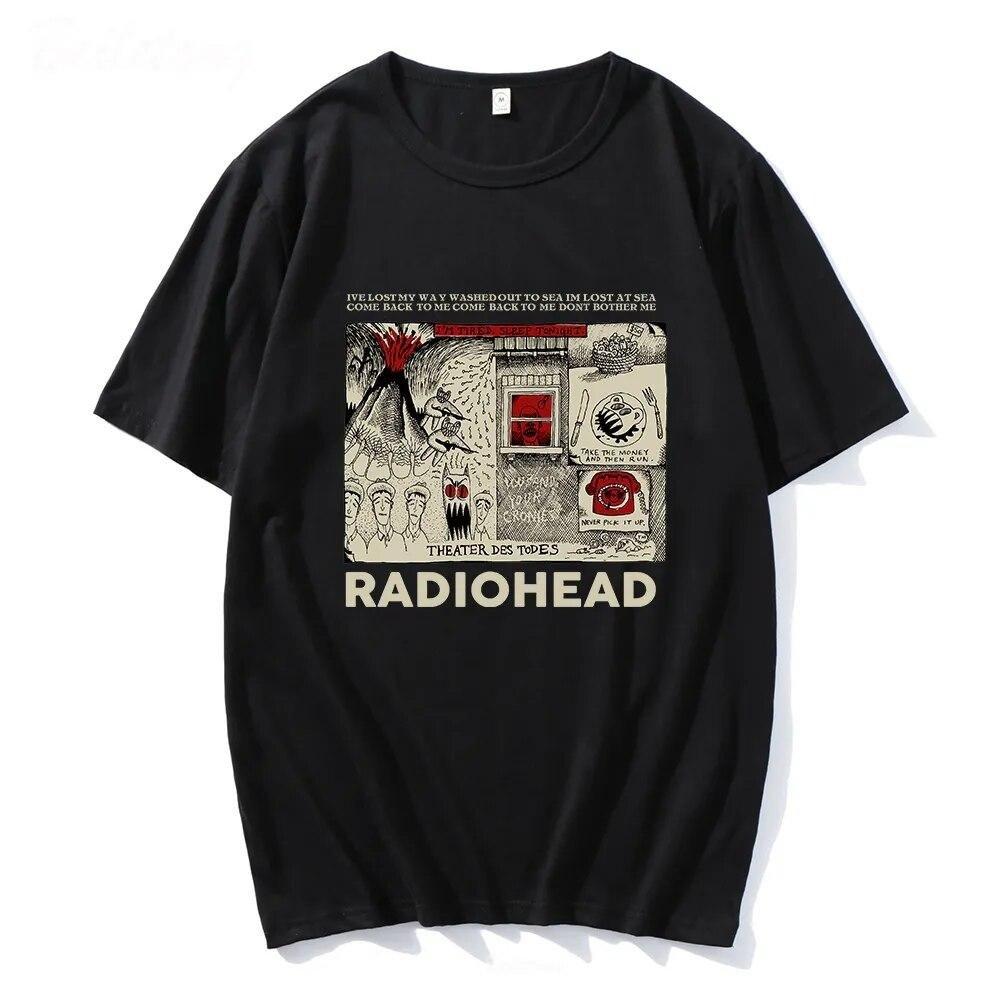 Radiohead Tshirt An American And European Rock Band Pure Cotton Couples Shortsleeved Tshirt Mens And Womens Top