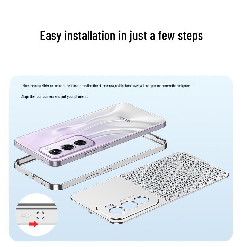 OPPO Reno12 Pro Aluminum Honeycomb Heat Dissipation Phone Case