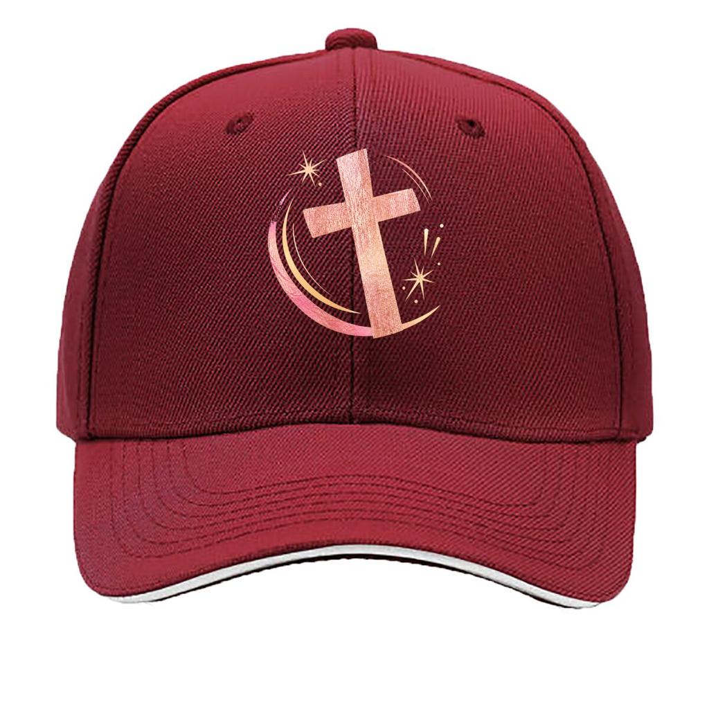 Modern Glitter Cross Faith Emblem Sandwich Baseball Cap Sun Cap Outdoor Workouts Hat