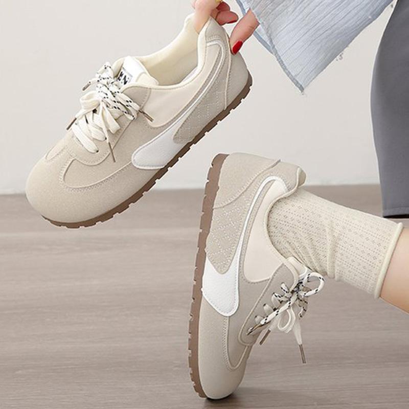 Fashion Fashion Faux Suede Sneakers Women Spring Autumn Mix Color Lace Up Sports Shoes Woman Lightweight Walking Vulcanize Shoes Female