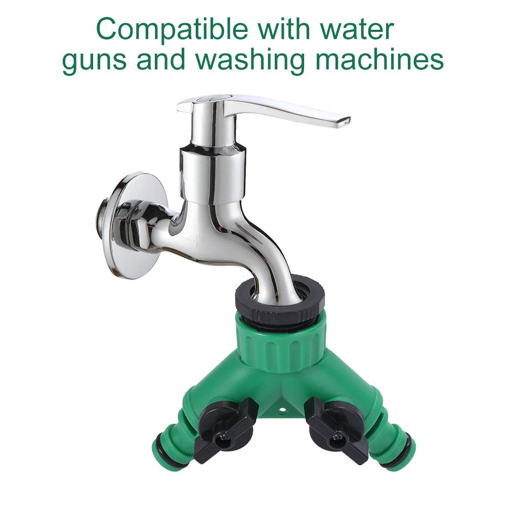 Female Thread Water Splitter Pipe Fitting Valved Splitter Y-Shaped Quick Connector Garden