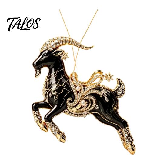 Acrylic Holiday Ornaments for Home Black Goat Christmas Tree Hanging Ornament, 2D Festive Celebration Pendant, Decorative Car Accessory Party