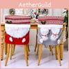 Festive Christmas Chair Covers With Long Mustached Red And Gray Designs For Holiday Decor