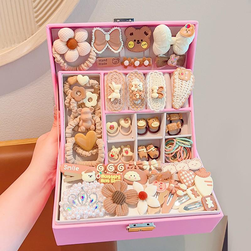 Kids Hair Accessories Gift Set Girls - Cartoon Princess Themed Clips Bands Decorative Hairpins Toddlers Children