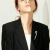 Korean Style Rhinestone Safety Pin Brooch for Sweaters and Cardigans - Unisex Clothing Accessory.