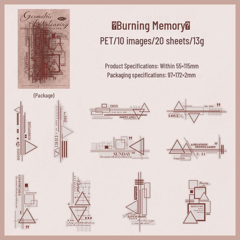 Ketchup Girl Geometric Lines PET Sticker: DIY Journal & Collage Decoration Series