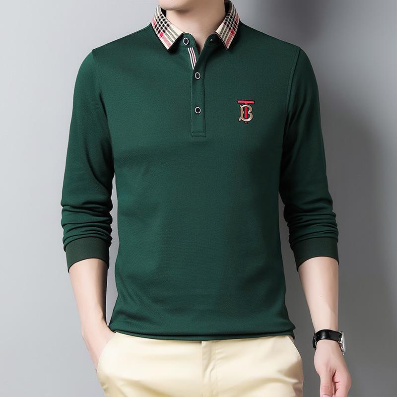 

Весенне-осенняя новая мужская рубашка поло с длинными рукавами с лацканами, мужская модная футболка с вышивкой, мужская футболка-поло XL