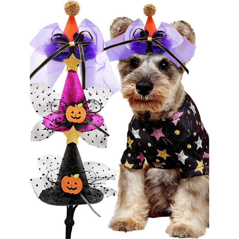 2 PCS Style Cap for Pet Dog Cat Adjustable Pumpkin Pattern Hat for Small Dog Pets Dogs Grooming Accessories Pet Dog Supplier