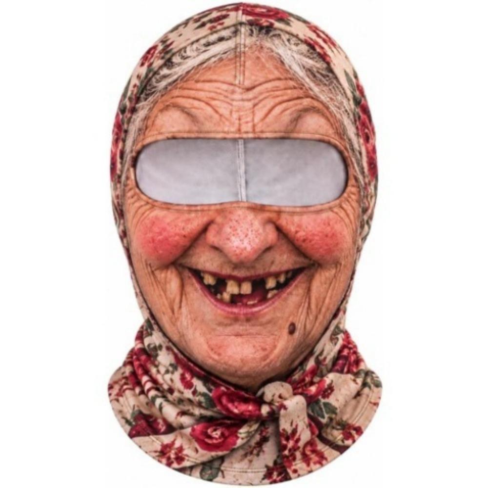 Soft Lightweight Fabric Funny Face Balaclava Breathability Realistic Printed Ski Mask Cycling