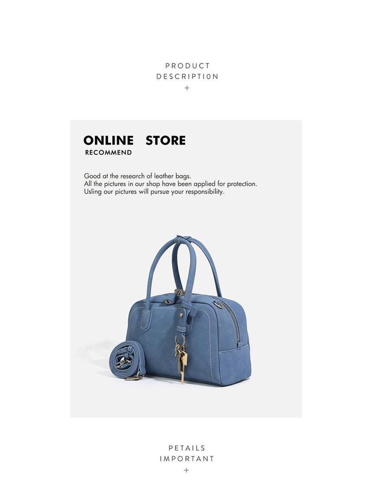 CASHY Leather Boston Handbag: Women's Vintage Commute Crossbody Bag