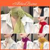 Candy Women Color Chiffon Silk Scarf Rose Decor Neck Collar Sunscreen Neckerchief Thin Summer Soft