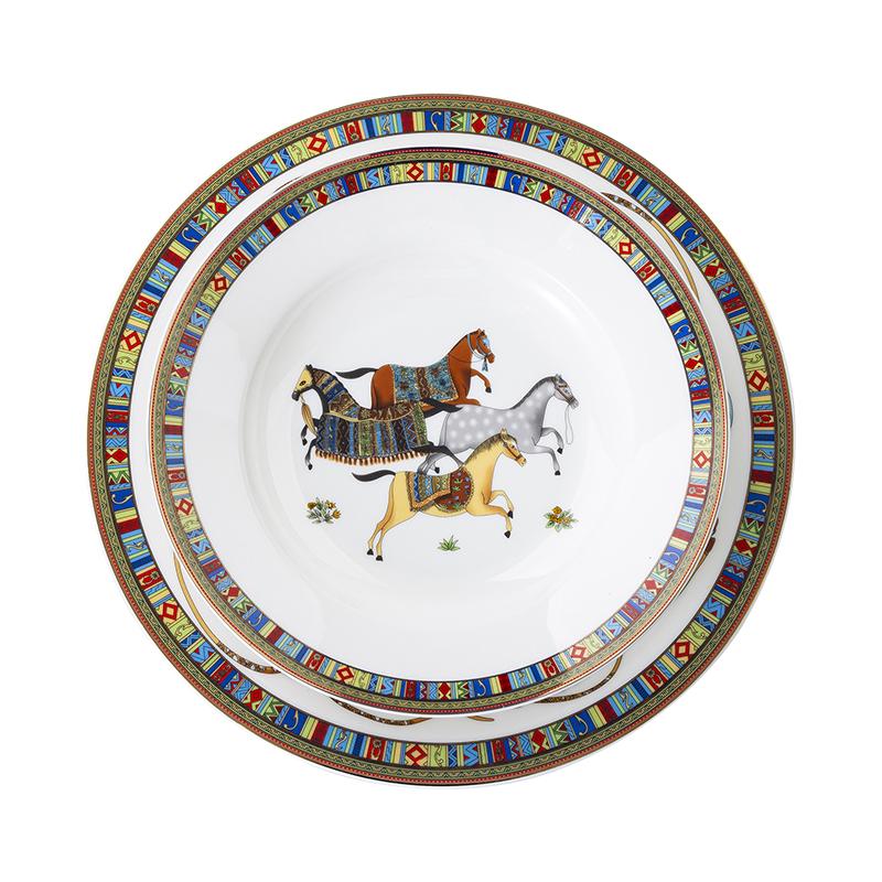 Piatto Cavallo Stile Mongolo Piatti Cena Cavallo in Ceramica Senza Scatola