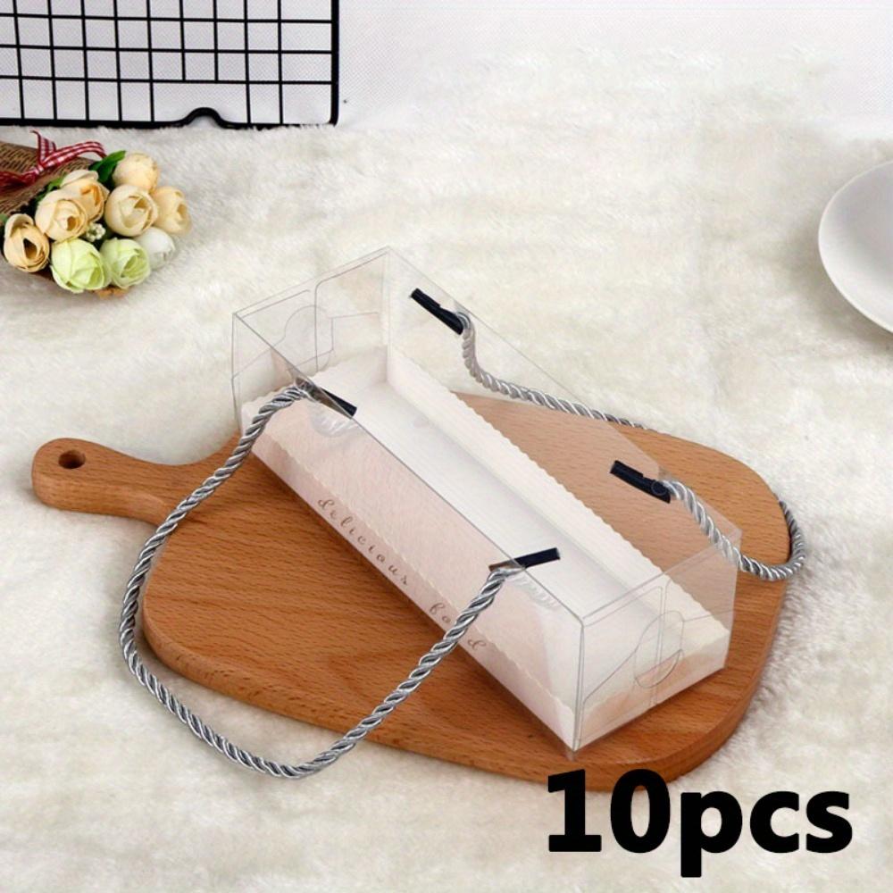 10pcs Macaron Boxes Chocolate Truffle Boxes Fully Transparent Window Baking Box Clear Covered Strawberries Boxes Cookies Boxes Bakery Box with Window