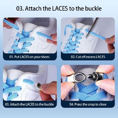 Adjustable Elastic Shoelaces Decorative Metal Heart Clasp No Tie Shoe Strings For Sports Casual Sneakers Instants Fit