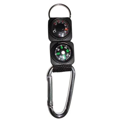 Multifunction Compass for Camping Climbing Hiking Mini Carabiner Keychain Compass Thermometer Hanger Key Ring Hook Outdoor Tools
