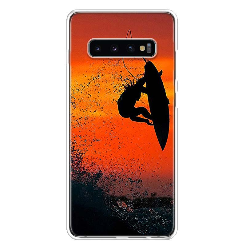 Surfboard surfing art surf Girl Phone Case For Samsung Galaxy S25 S24 S23 Plus S22 Ultra S21 S20 FE S10 + S25 Edge Funda Shell C