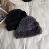 Winter Korean Style Designer Thickened Hand Knitted Fur Splicing Fisherman's Hat Warmth Anti Frost Hat Wool Hat