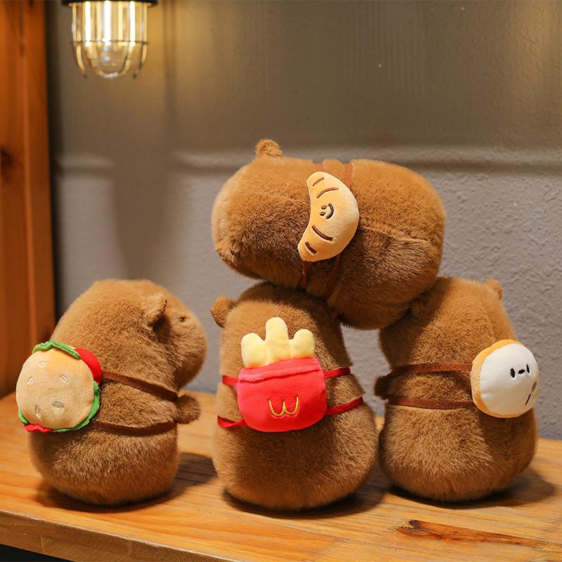 Popular Burger Backpack Kapibara Cute Capybara Plush Toy Doll Cute Children's Doll Gift