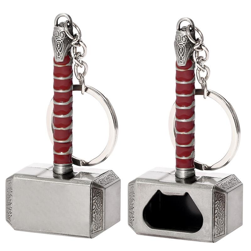 Superhero Metal Keychain Bag Avengers Pendant Thor Hammer Deadpool Spiderman Iron Man Captain America Keyrings for Carry Mini Lightweight Portable