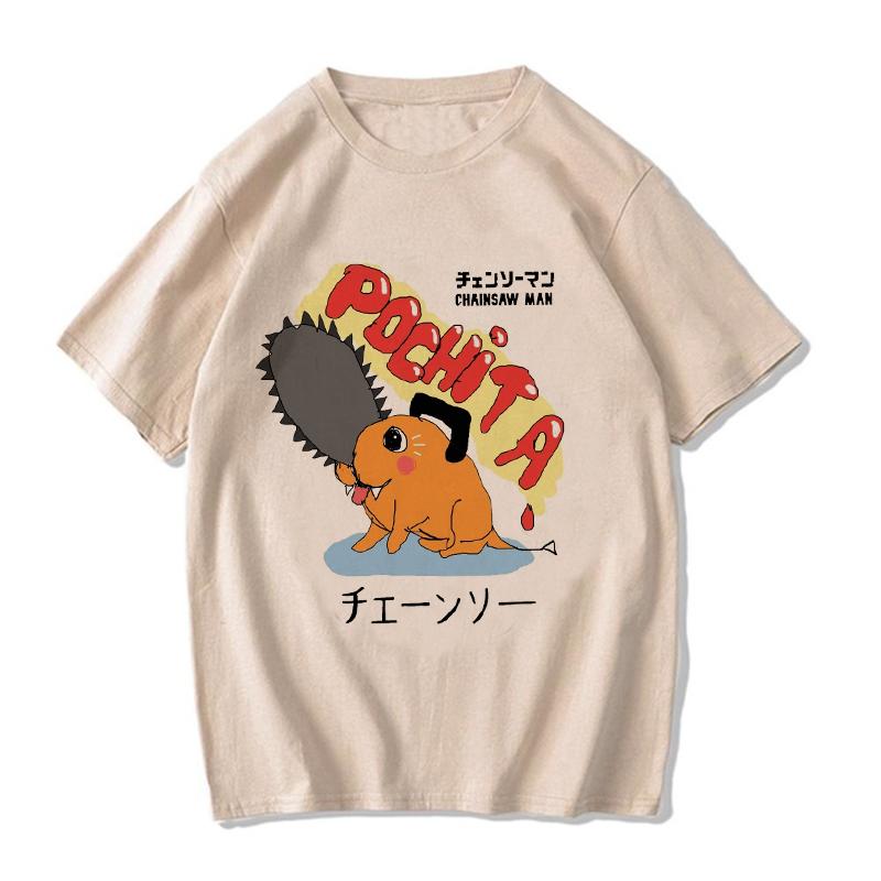 Chainsaw Unisex T Shirt Unisex EU Unisexga Cartoon Pochita Tshirt Japanese Anime Makima Harajuku Graphic Tees Clothing Tops Tshirt
